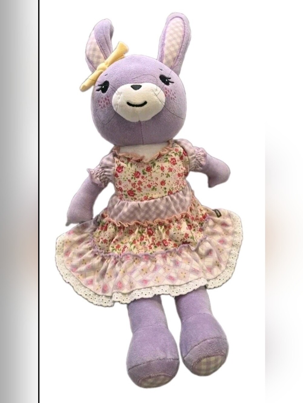 Matilda Jane Enchanted Garden Plush Purple Bunny W/ Floral Dress 18in.